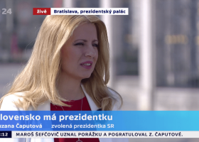Čaputová pro ČT24: Podpora Miloše Zemana mého protikandidáta nebude mít žádný vliv na naši spolupráci