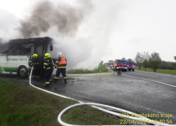 Požár autobusu