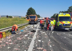 Na Břeclavsku havaroval kamion s masem, dálnici D2 stojí a tvoří se kolony